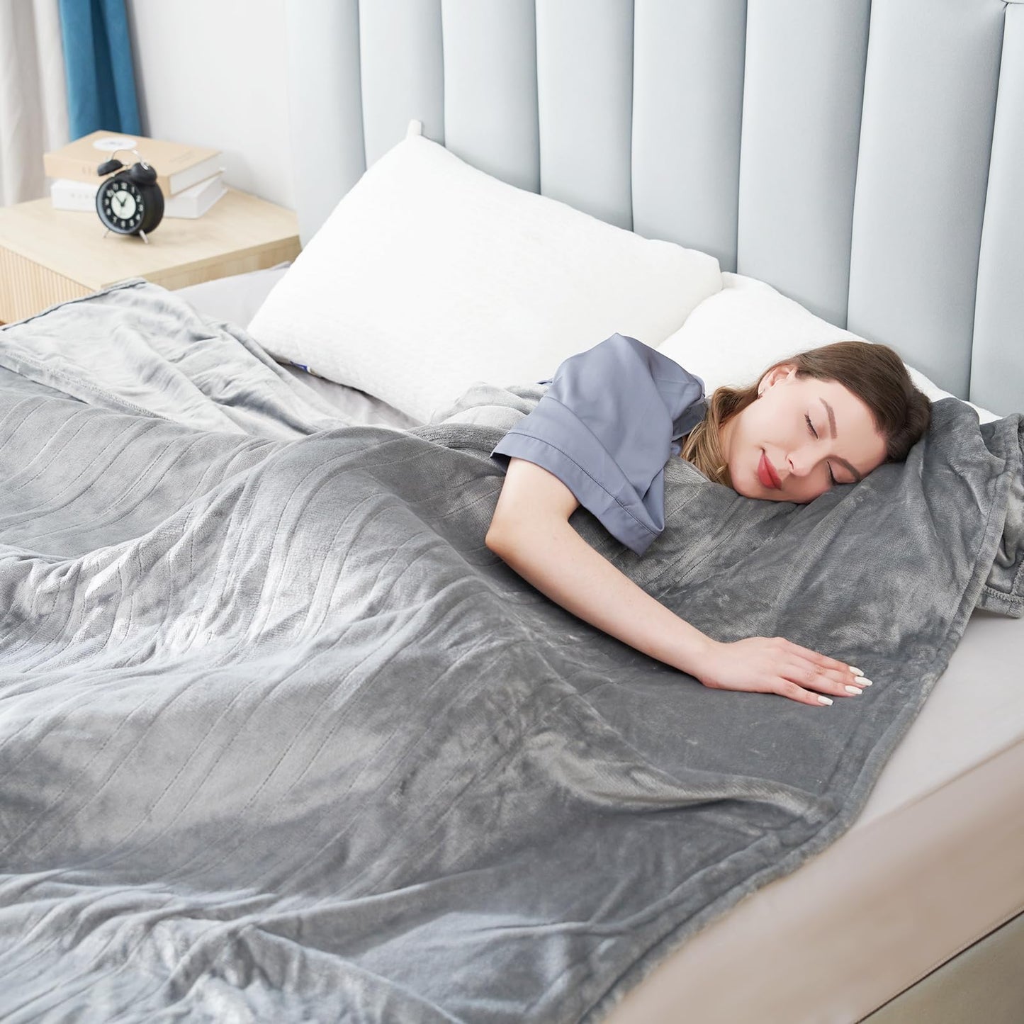 Electric Heated Blanket Full Size 72"x84", Cozy Large Oversized, 5 Heating Levels & 10 Hours Auto Off, Cozy for Bed, Sofa, & Office, Machine Washable, Purple