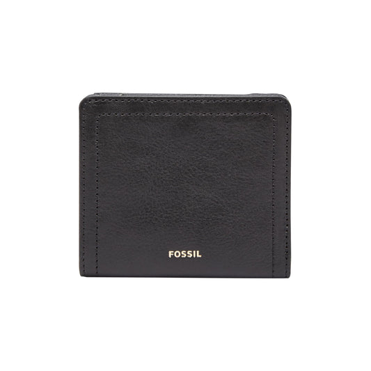 Fossil Women's Wallet, Logan Leather Wallet RFID Blocking Small Bifold, Black