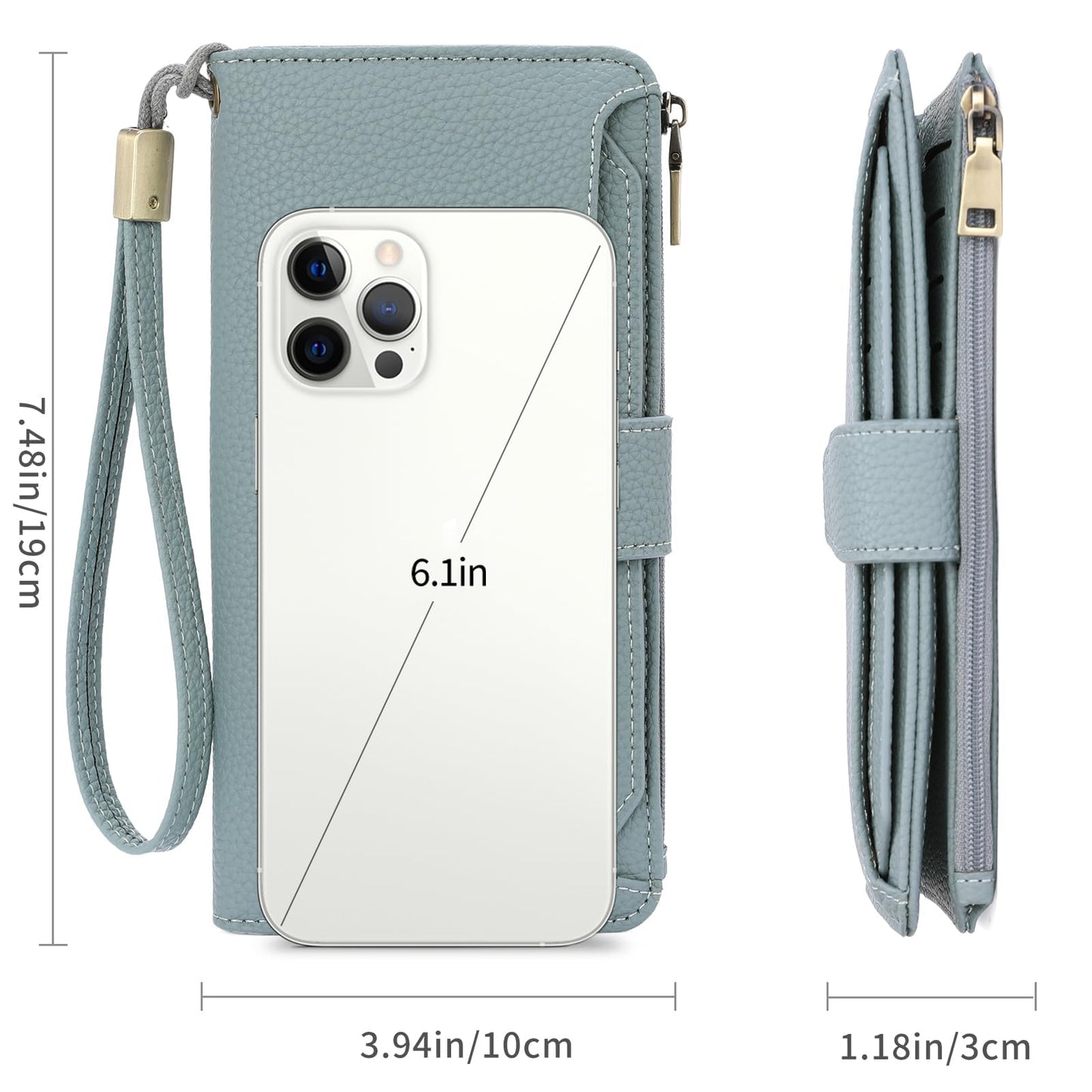 GAEKEAO Women Wallet RFID Blocking Leather Bifold Compact Card Holder Ladies Travel Wallet Purse, Large Capacity Wristlet