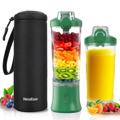 Portable Blender Personal Juicer for Shakes and Smoothies - 20 OZ Electric Protein Shaker Bottle with Insulated Sleeve, Travel Lid, USB-C Rechargeable - Mini Small Blender Cup for Kitchen, Office, Gym