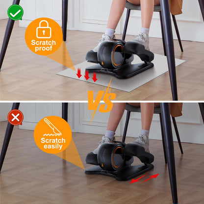 Wiojtry Double Non-Slip Workout Mat for Ellipse Leg Exerciser, Ellipse Machine Mat, Exercise Mat for Under Desk Ellipticals, Suitable for Electric Seated Foot Pedal Exerciser