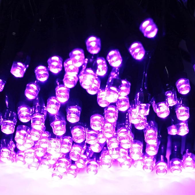 2 Pack 480 LED Solar Chrismas Lights Outdoor, 170 FT Super Long Solar String Lights for Outside with 8 Modes & Memory Function, Waterproof Twinkle Light for Xmas Tree Yard Party Decorations(Purple)