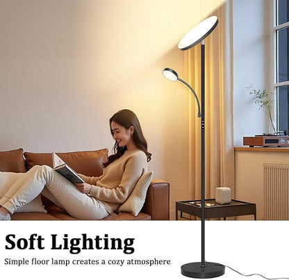 Floor Lamp-42W/4200LM Super Bright Floor Lamp,Dimmable 2-in-1 LED Standing Lamp with Reading Light,69" Tall Standing Lamp with Remote & Touch Control,Modern Floor Lamps for Bedroom,Living Room,Office