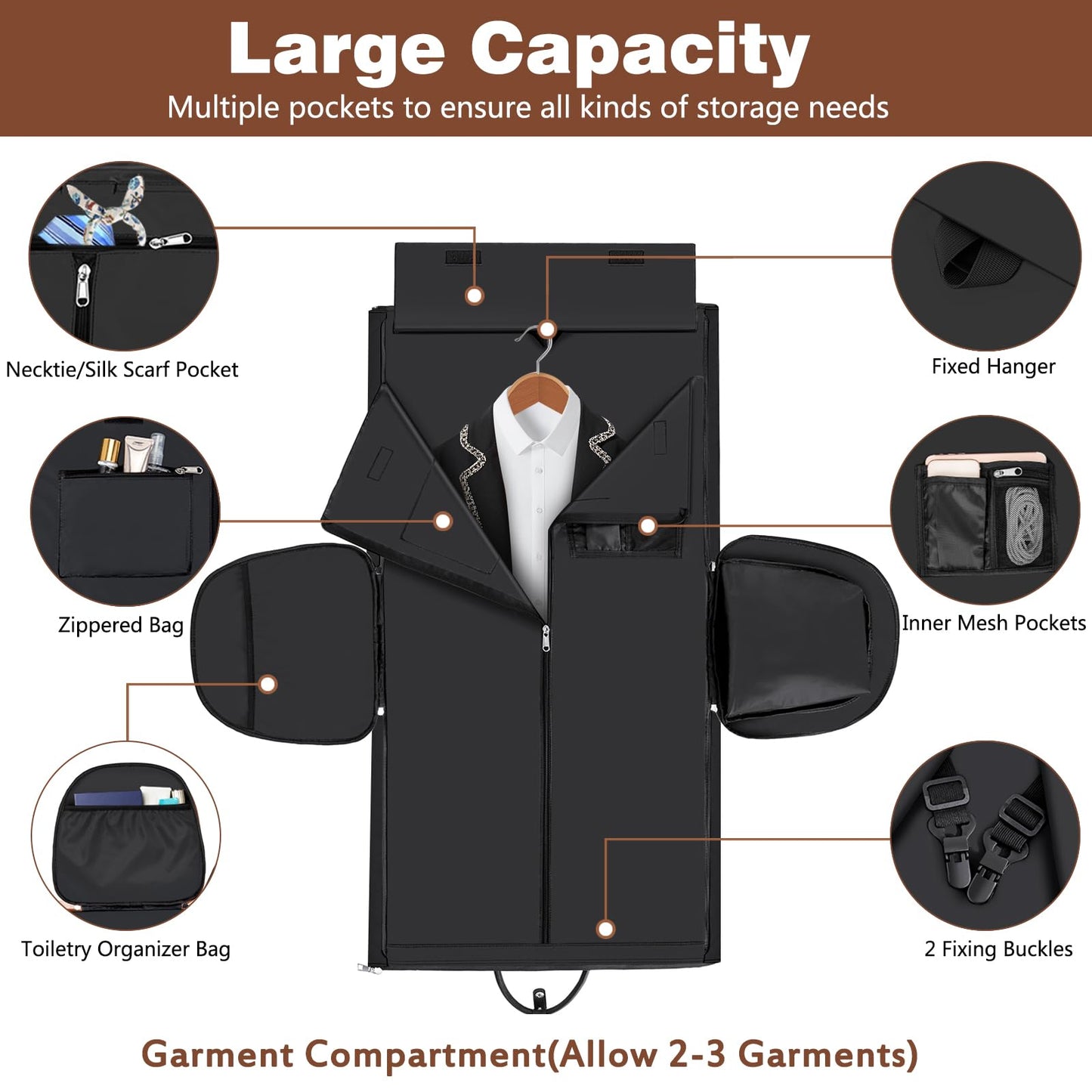 Garment Duffel Bag for Travel - ITIEZY Convertible Carry on Garment Duffel Travel Bag for Women Men Large Weekender Bag with Shoes Pouch 2 in 1 Hanging Suit Travel Duffel Bag 3pcs Set