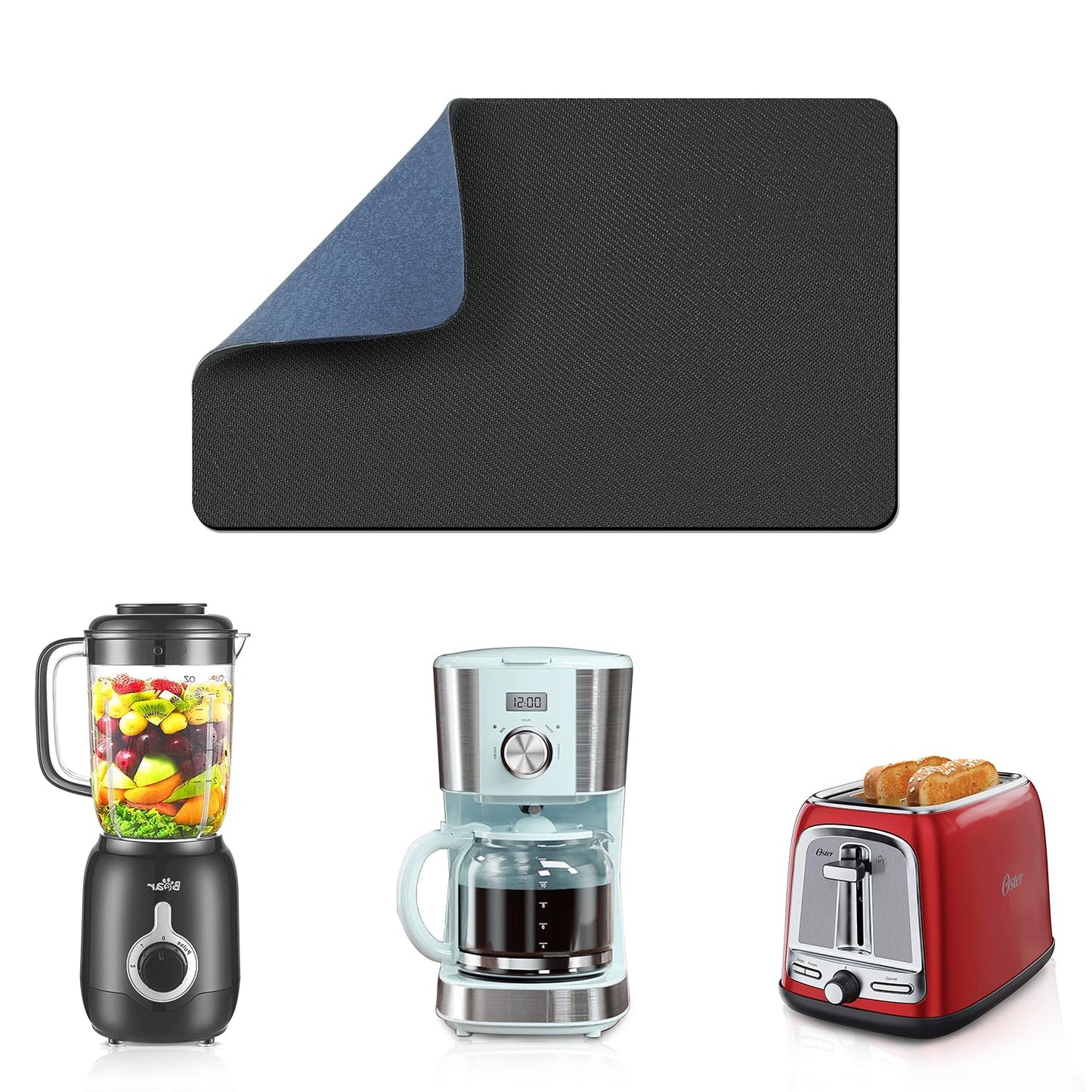 LOPNUR 14"x10" Small Appliance Slider, Appliance Sliders for Kitchen Appliances, 360° Rotating Sliding Tray for Coffee Maker, Heat Resistant Mat Cut to Fit Stand Mixer Air Fryer Microwave, Gray