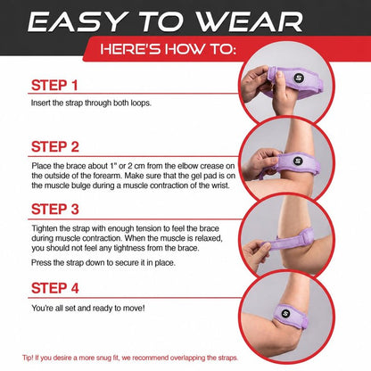 Sleeve Stars Tennis Elbow Brace for Men & Women, Elbow Brace for Tendonitis, Tennis Elbow Strap, Golfers Elbow Brace, Elbow Support Wrap for Tennis Elbow Relief, Fits 9"-23" (Pair/Light Purple)