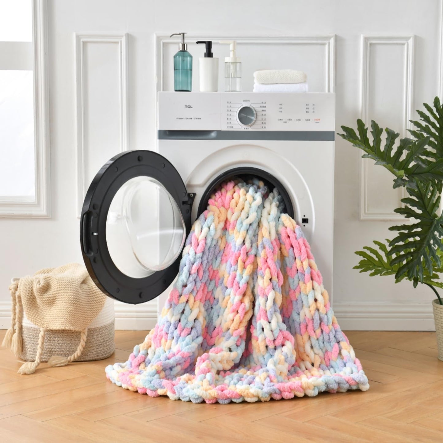 Ultra Soft Chunky Knit Throw Blanket 50x70 Hand Knitted Warm Chenille Throw Blanket, Home Decor Soft Thick Yarn Cable Knit Blanket Breathable Fleece Banket Christmas for Couch Bed Sofa Best Gift