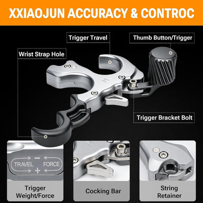 Compound Bow Release Aid - Adjustable Wrist Strap & Thumb Trigger | Aluminum Alloy for Left & Right Handers