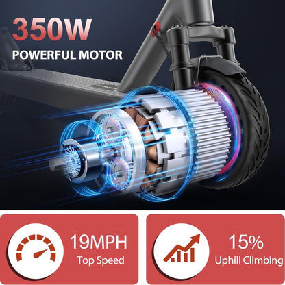 MAXSHOT Electric Scooter for Adults, 8.5/14" Tires, 19/22Mph, 350W/500W Motor, 16-28 Miles Range, Folding E-Scooter with Dual Suspension,APP Control