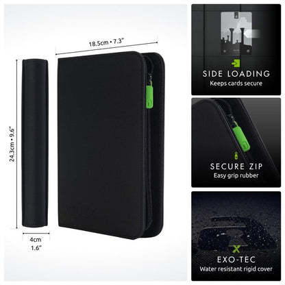 Vault X 4 Pocket Trading Card Zip Binder, 160 cards, Premium Exo-Tec Album Material, 20 Side-Loading Pages, Folder for Collectible Card Games, Sports, TCG (Orange)