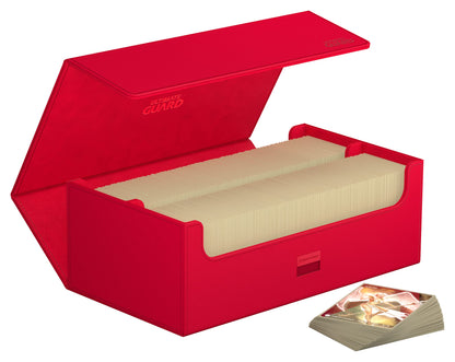 Ultimate Guard Arkhive 800+, Deck Case for 800 Double-Sleeved TCG Cards, Red, Compatible with Boulders, Magnetic Closure & Microfiber Inner Lining