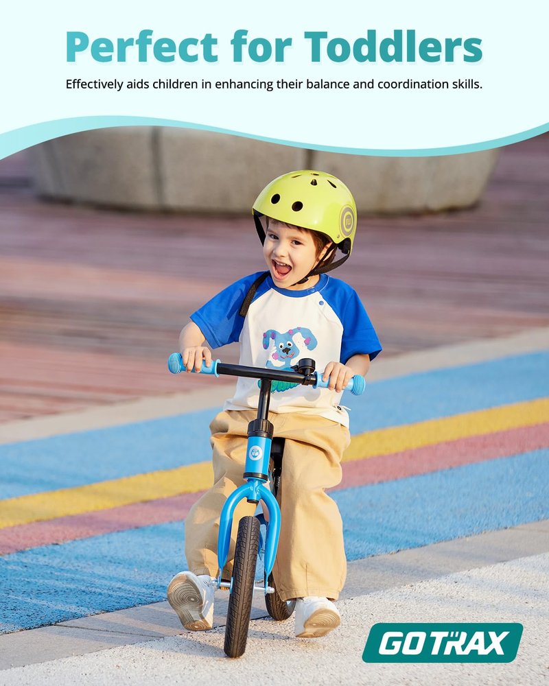 Gotrax KS12 Balance Bike, 12" Toddlers Push Bike with LED Light, Adjustable Seat & Handlebar, Flat-Free Tires & Easy Assembly Kids Bicycle, Lightweight & No Pedal, Gift for Boys Girls, Purple