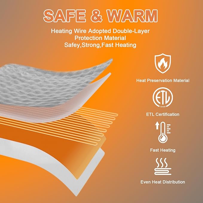 Heated Blanket Electric Throw Blanket 50''X 60''-Heating Blanket with 6 Heat Settings-4 Hours Auto Off,Cozy Faux Rabbit Fur Bubble Electric Blanket,Light Gray