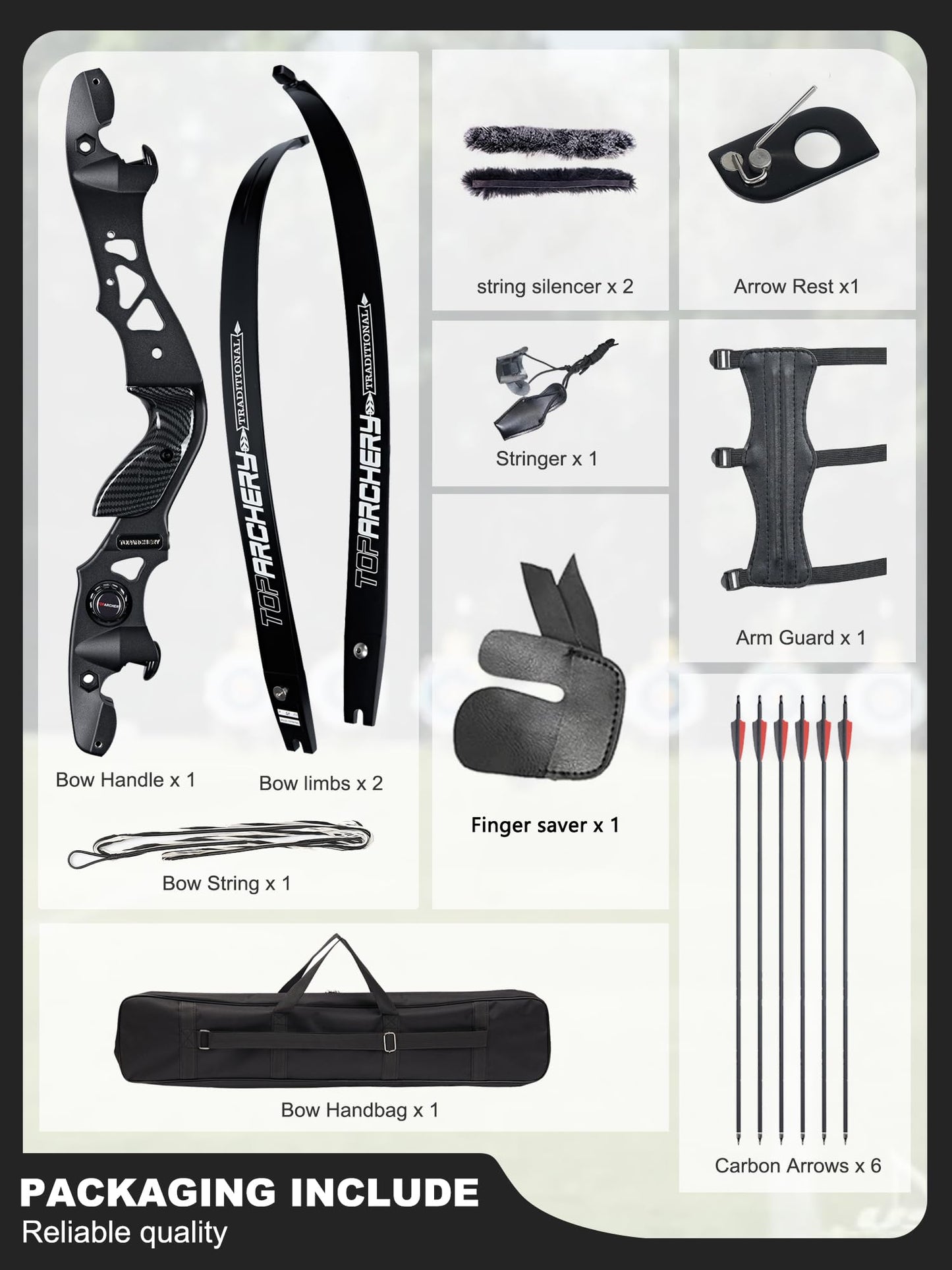 TOPARCHERY ILF Takedown Recurve Bow for Adult & Beginner,Bow and Arrow Set 62" Recurve Hunting Bow for Outdoor Training Practice Right Hand (45lb)