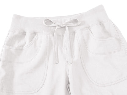 MoFiz Womes Cargo Hiking Capri Pants Lightweight Quick Dry Running Athletic Casual Outdoor Button Pockets Rice White XL