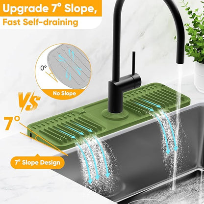 17.7'' Faucet Mat for Kitchen Sink Splash Guard Folding Kitchen Sink Faucet Mat