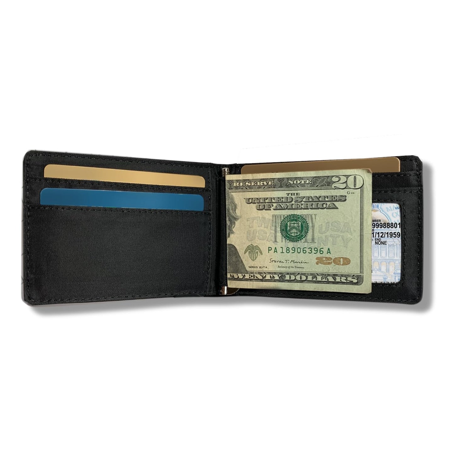 Big Skinny Men's Acrobat Leather Money Clip Slim Wallet, Holds Up to 20 Cards, Black