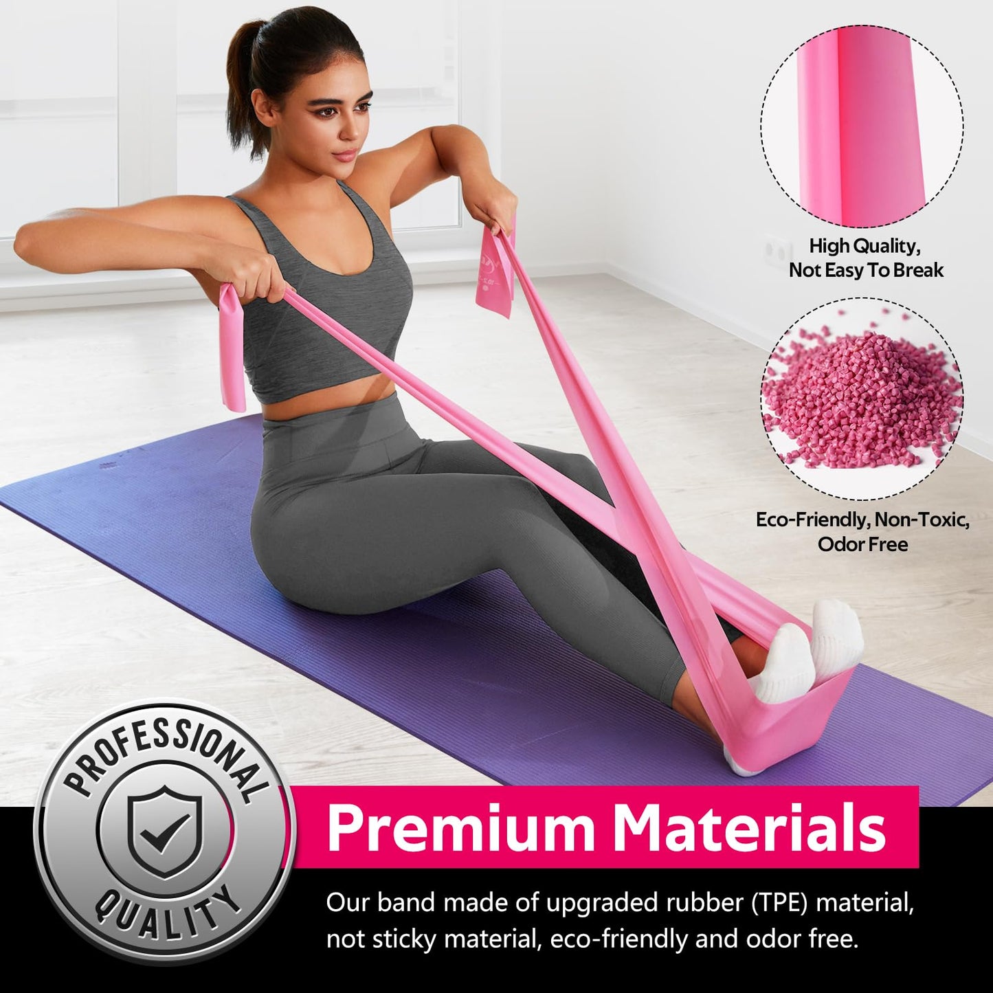 WALITO Resistance Bands for Working Out, Exercise Bands for Women and Men, Workout Bands for Physical Therapy, Stretch, Recovery, Pilates, Rehab, Strength Training and Home Gym