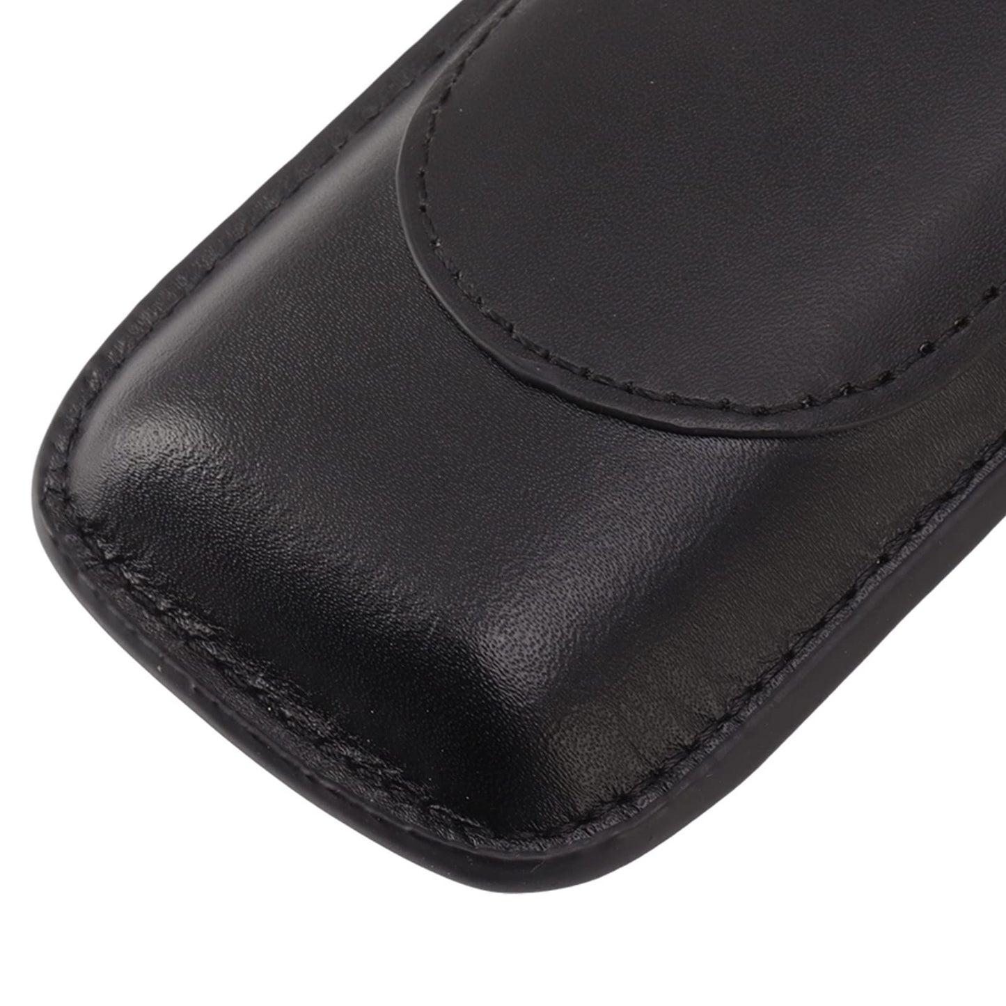 OEBUAFI 2 Finger Faux Leather Cigar Case, Premium Soft Touch Travel Holder with Front Pocket for Cutter, Elegant Sewing Technology Lightweight Durable Men (Black)