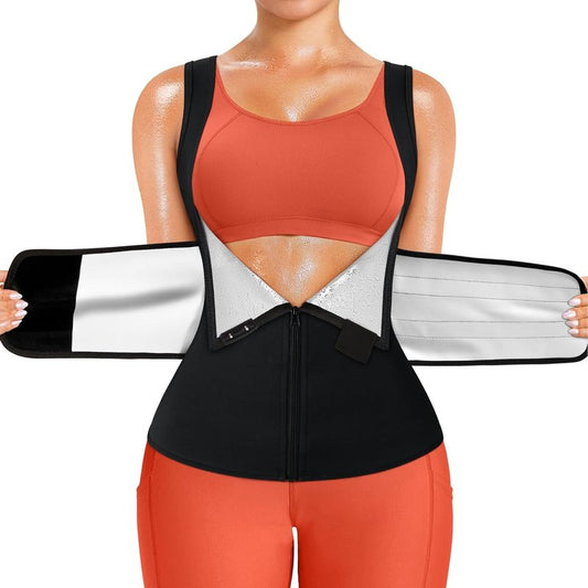 Sauna Sweat Suit for Women - Waist Trainer Workout Faja Body Shaper | Adjustable Fit, Lightweight Design