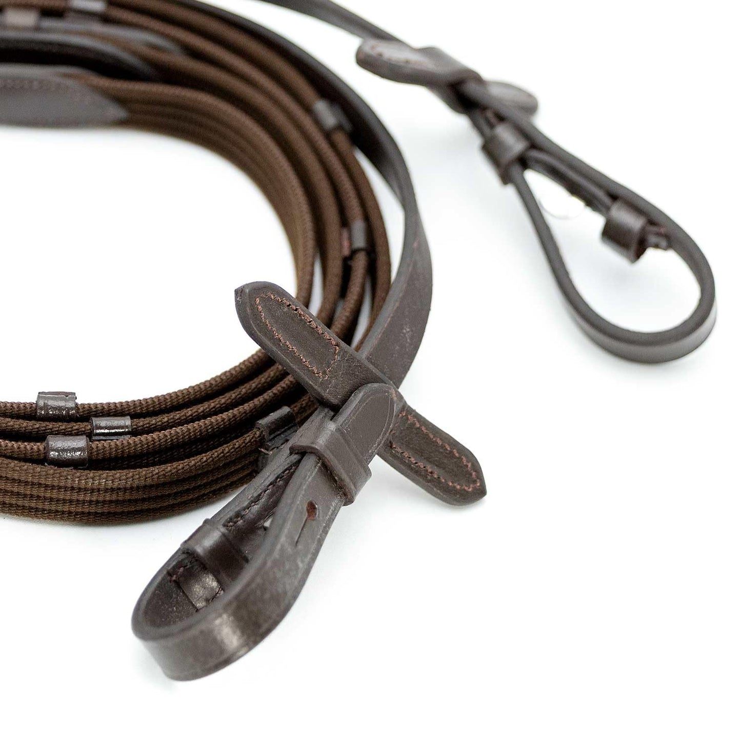 Jeffers Uniquely English Devon Leather Snaffle Bridle with Reins for Horses, Oversize - Padded Monocrown, Raised Browband, Cavesson Noseband, Hook Stud Ends, English Horse Tack for Riding or Jumping