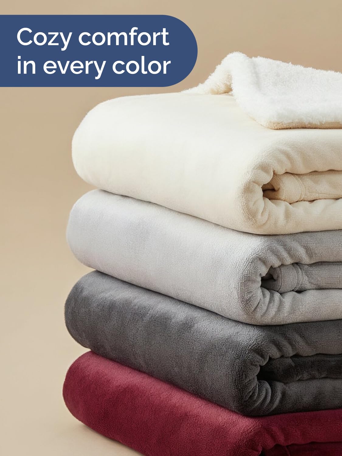 Sherpa Fleece Blanket Kids Size - Reversible Sherpa Fleece Kids Blanket - Super Soft, Double Sided for Bed, Sofa, Couch - Thick, Warm, and Plush - Luxurious Bedding for Winter - Burgundy, 43" x 55"