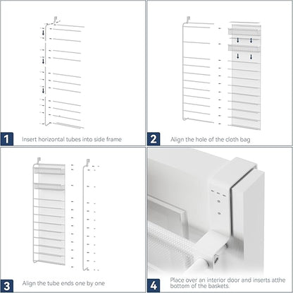 Whitmor 27 Pair Over The Door Shoe Organizer, 11 Tier Hanging Shoe Organizer