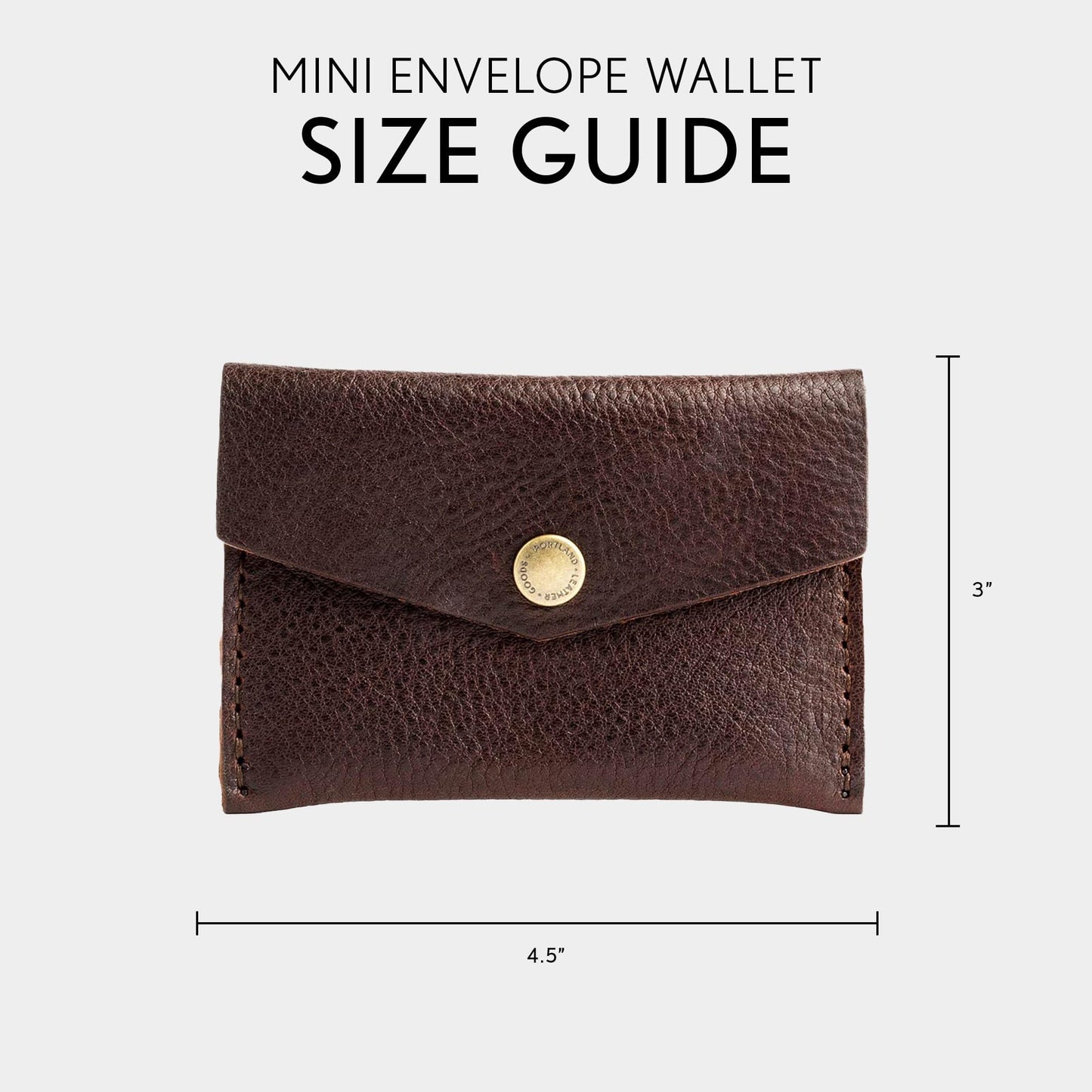 Portland Leather Goods Mini Envelope Wallet for Women – Handmade from the Finest Full-Grain Hides – Features Two Interior Pockets with Secure Snap Closure – Coldbrew