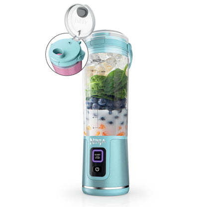 Ninja BC151BK Blast Portable Blender, Cordless, 18oz. Vessel, Personal Blender-for Shakes & Smoothies, BPA Free, Leakproof-Lid & Sip Spout, USB-C Rechargeable, Dishwasher Safe Parts, Black