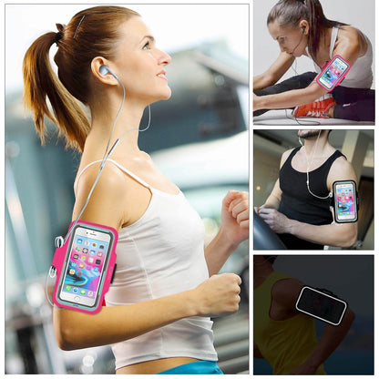 Arm Phone Holder for Running, Armband Cellphone for iPhone 15 14 13 12 11 Pro Max/XR/8 7 6s Plus, for Galaxy A/S/Note Up to 6.9’’, for Exercise Gym Fitness Sports Gear-Black