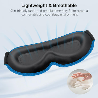 Gritin 100% Blackout Sleep Eye Mask for Women Men, Zero Pressure Sleeping Mask - Ergonomic Design 3D Cutout Eye Movement and Eyelash Friendly Night Blindfold, Ultra Soft Comfortable for Sleeping