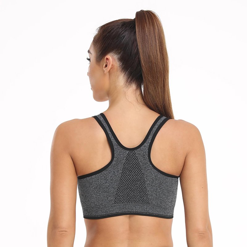 Women's Wireless Post-Surgery Sports Bras - 3 Pack with Padded Racerback, Front Zip Closure, Ideal for Yoga & Workout