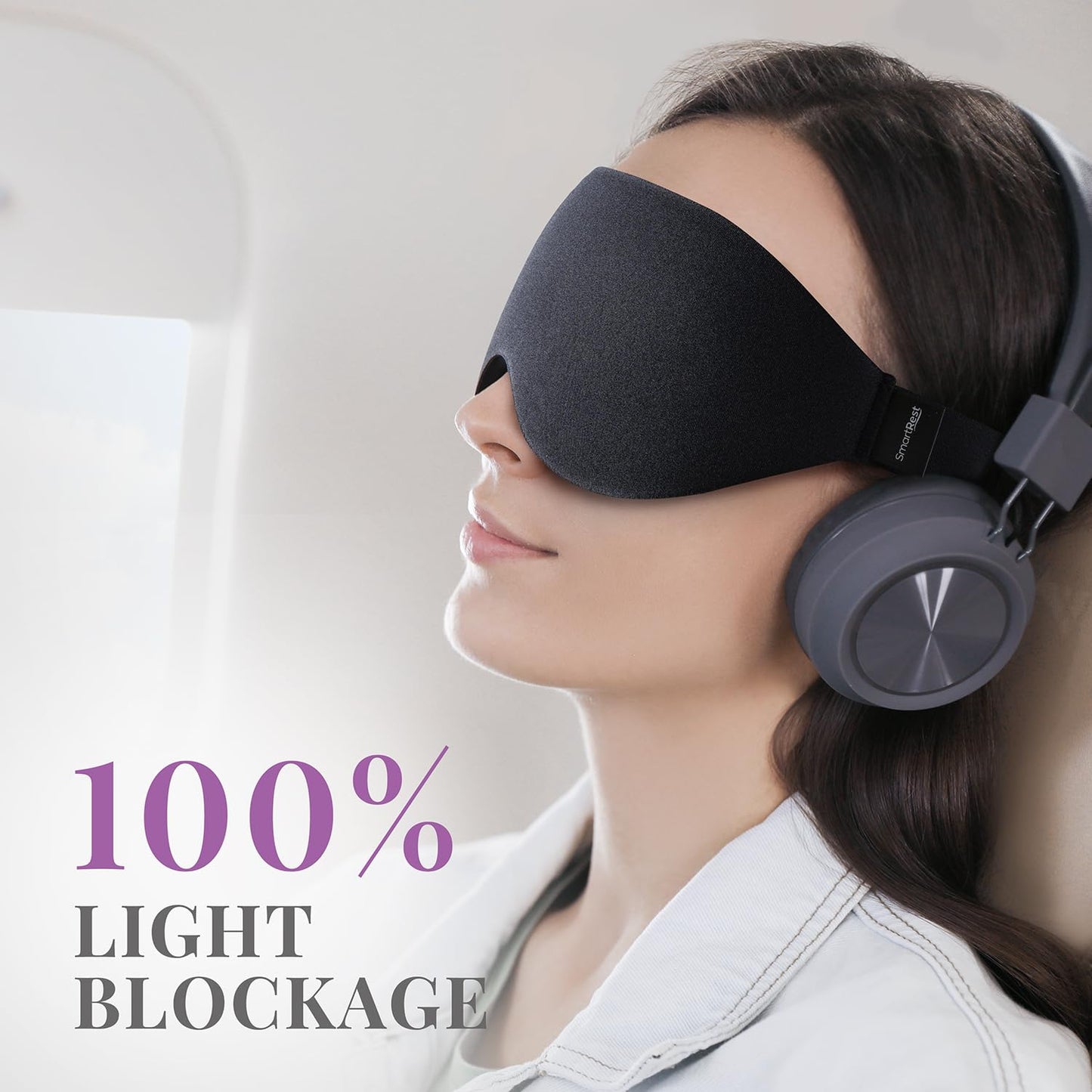 Sleep Mask [2 Pack] - Eye Mask for Sleeping - Patented, Contoured, 100% Blackout, Zero Pressure Sleeping Masks for Women and Men, Blindfold and Eye Covers - S2 Black