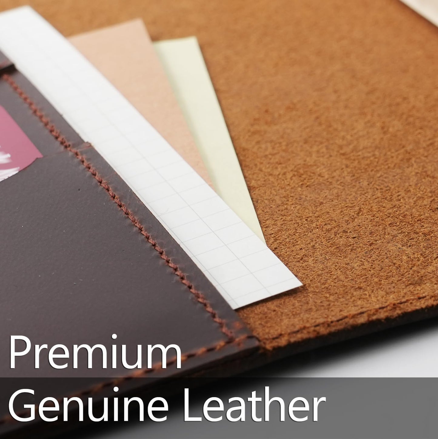Krozur Hobonichi Techo Original Planner Cover A6, Genuine Leather, Leather Cover for Hobinichi Techo Original Planner A6, with a Build-In Pen Loop, Chestnut