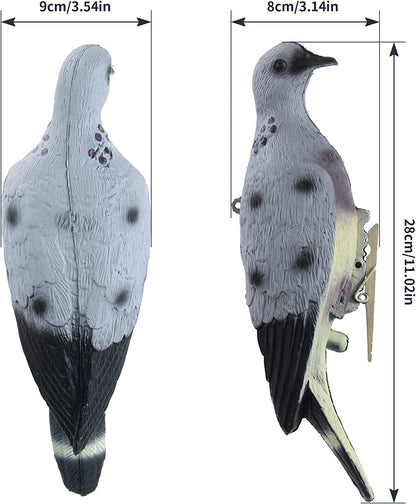 GUGULUZA Dove Hunting Decoys, Realistic Clip on Doves Decoy w/Clips and Accessories for Hunting Garden Decorative (6 Count)