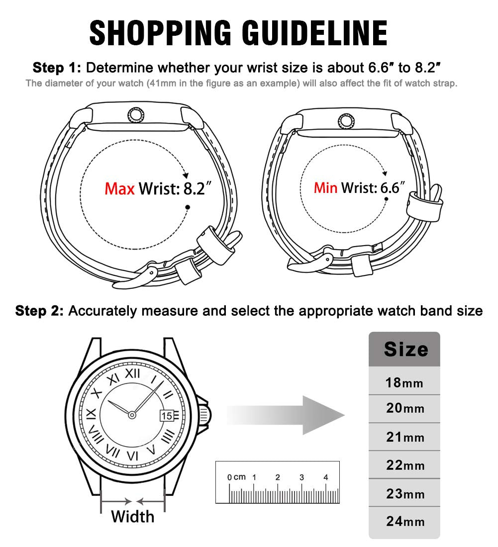 Ritche Quick Release Leather Watch Band 18mm 20mm 21mm 22mm 23mm 24mm for Samsung Galaxy Watch 6 Band Classic 43mm 47mm 40mm 44mm Leather Watch Strap, Dark Blue & Silver, 20mm, Classic