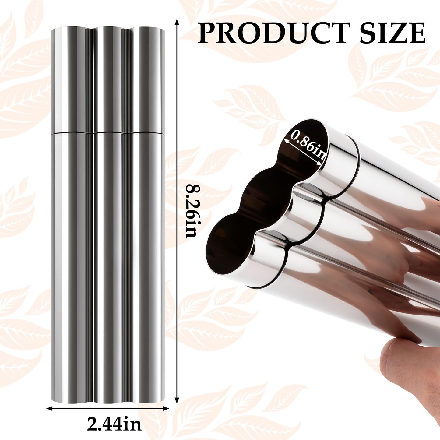 OGABEL Cigar Case For 3 Cigars(Ring Gauge 42-50) Stainless Steel, Portable Travel Cigar Tube Holder, Metal Cigar Storage Case for Pocket or Travel, Cigar Accessories Gift for Men Cigar Lovers