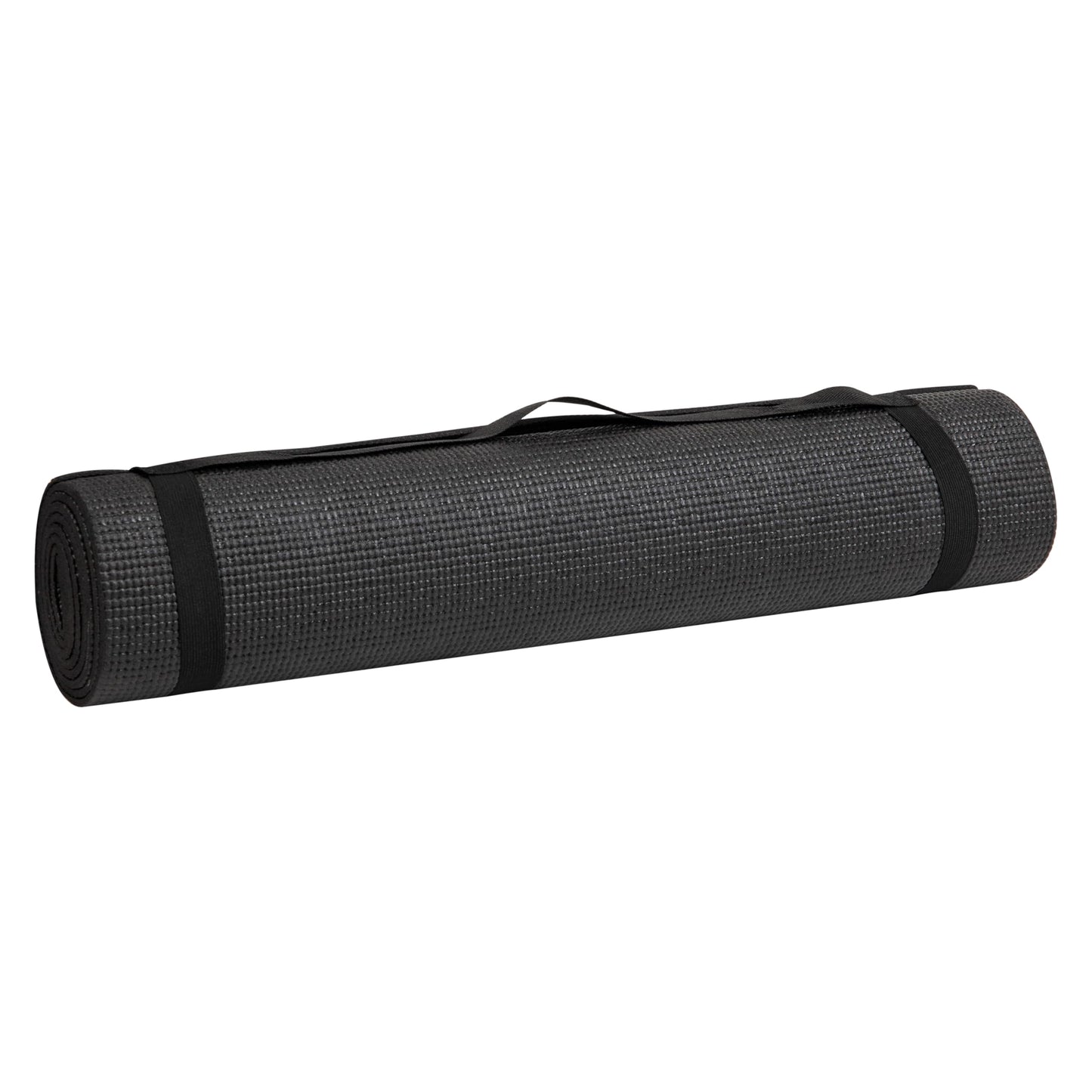 Mind Reader YOGAPVC-BLK All Purpose Extra Thick Yoga Fitness & Exercise Mats with Carrying Strap, High Density Anti-Tear
