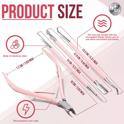FANDAMEI Ingrown Toenail Removal Kit, Pedicure Tools, Nail Care Kit, Cuticle Trimmer, Nail Cuticle Nippers, Cuticle Kit Stainless Steel, Cuticle Clippers, Cuticle Pushers, Manicure Kit, Pedicure Kit