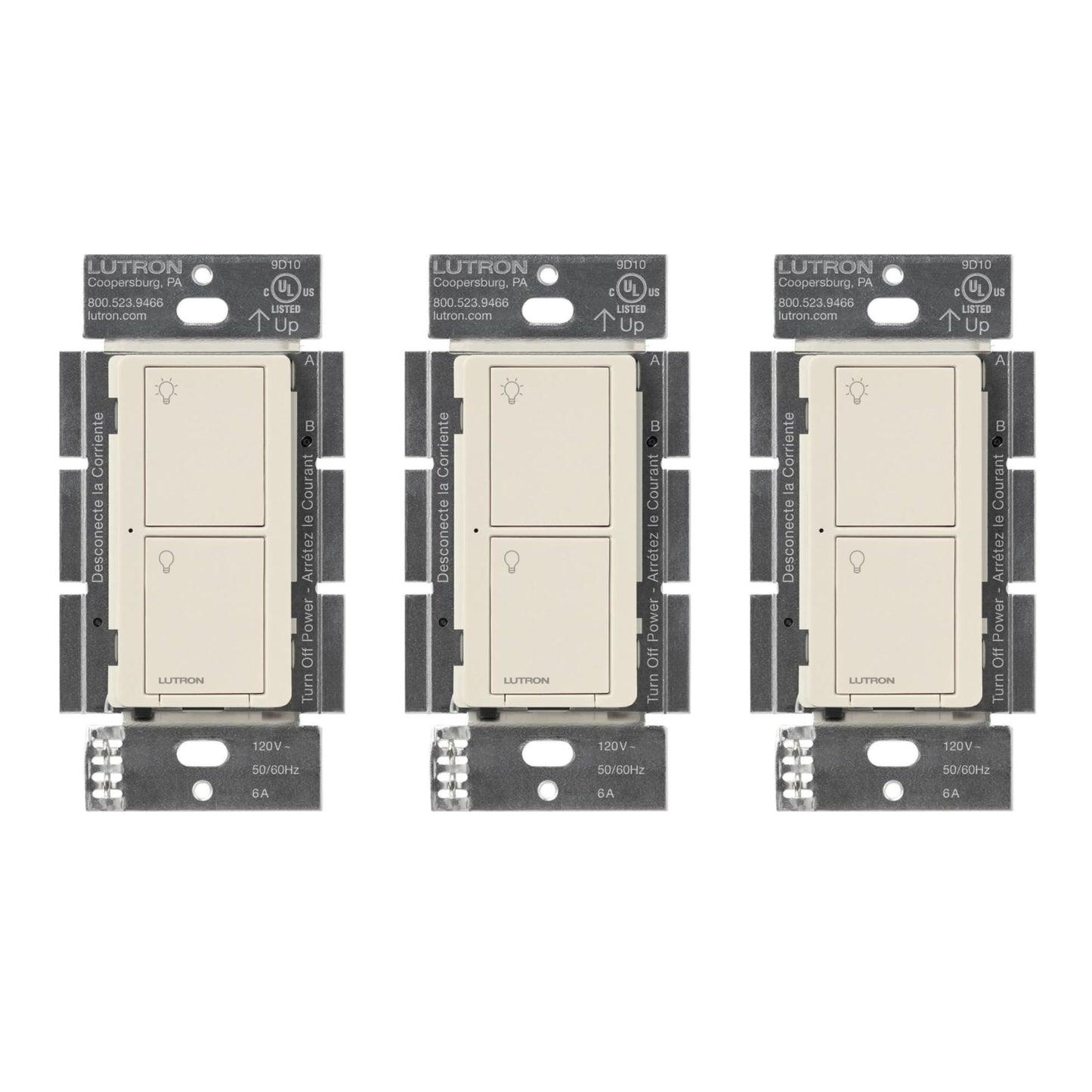 Lutron Caseta Original Smart Light Switch (Lutron Smart Hub Required), for Home, LED Lights, and Fans, 6 Amp, Single-Pole/3-Way, Neutral Required, PD-6ANS-WH, White