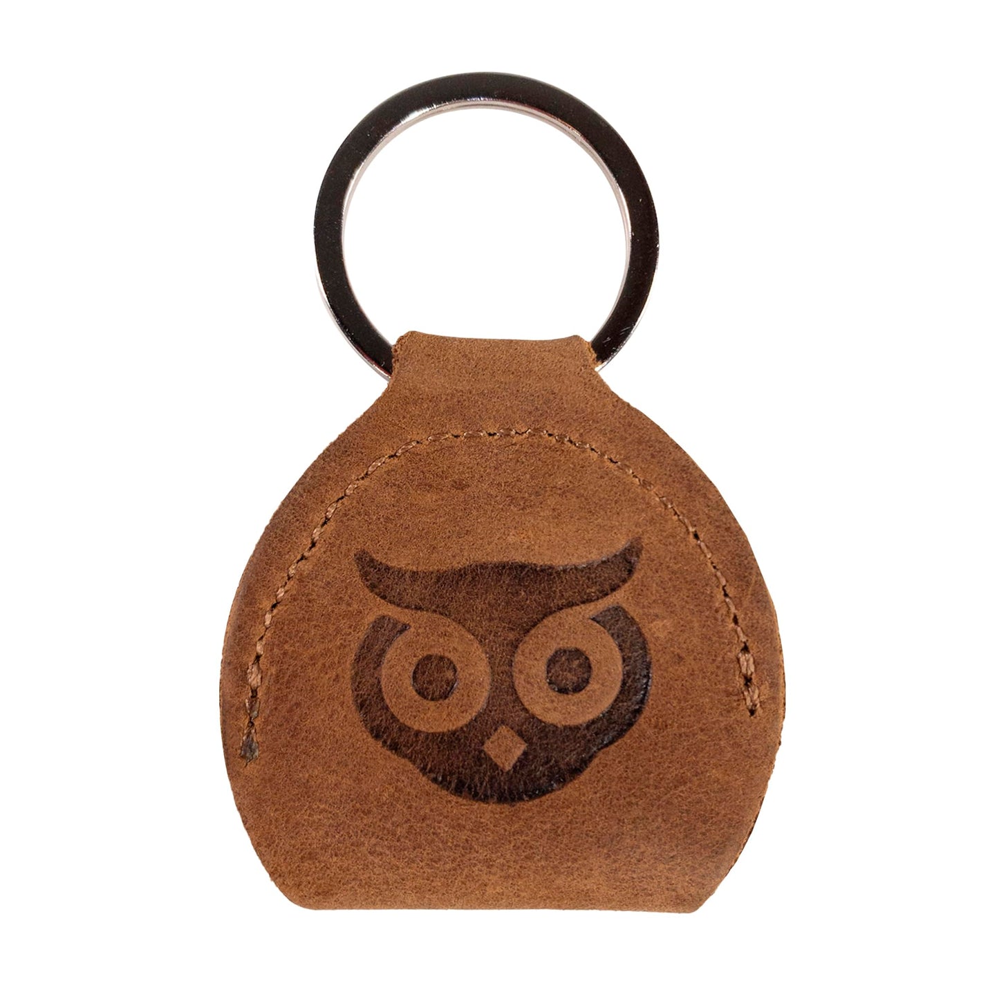 Hide & Drink, Guitar Pick Holder with Ring, Key Organizer, Keychain for Guitar Players, Full Grain Leather, Handmade, Single Malt Mahogany