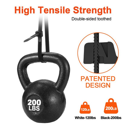 Zip Ties Heavy Duty 12+12 inch,V-Shaped Toothed Double Sided With 200 LBS Tensile Strength Cable Ties ，Extra Large Wire Ties Adjustable Nylon Tie Wraps for Indoor Outdoor Black and White（100 Pack）