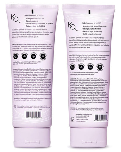 Keranique Volumizing Shampoo & Conditioner Set for Hair Repair, Growth & Thinning Hair Support – Keratin, Biotin, Menthol & Niacinamide, Lightweight Strengthening Formula - Keratin Amino Complex™