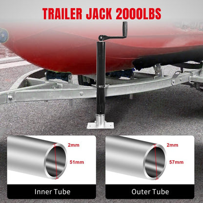 Road DAWG A-Frame Trailer Jack, 2,000 LBs Capacity, 14 Inches Vertical Travel, Top-Wind Handle Trailer Tongue Jack with Foot Plate, for Camper, RV，ATR39004MB
