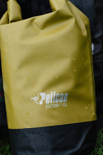 Pelican ExoDry 20L Medium Drybag - Waterproof - Shoulder Straps - Thick & Lightweight - Roll Top Dry Compression - Keeps Gear Dry for Kayaking, Rafting, Hiking and Fishing - Black