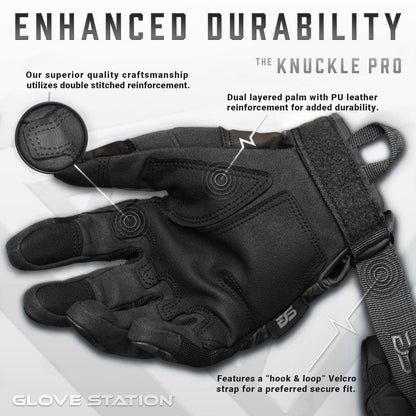 Glove Station Gloves for Men – Touchscreen Utility Gear with Hard Knuckle Protection Used in Motorcycle, Airsoft, & Outdoor Work Black Multicam XX-Large
