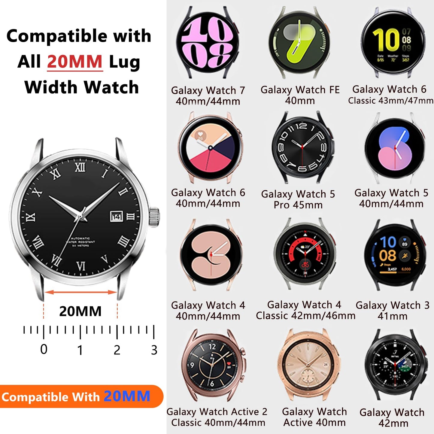 JR.DM Boho Beaded Handmade Braided Bracelet Band Women 20mm Compatible with Samsung Galaxy Watch 7/6/5/4/Active 2/4 Classic/6 Classic/5 Pro/FE 40mm 42mm 43mm 44mm 45mm 46mm 47mm
