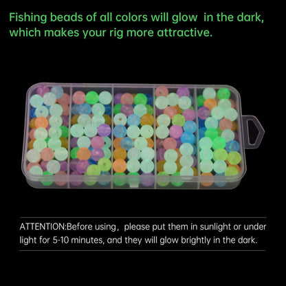 MAFIMOEA 200/500pcs Luminous Fishing Beads Bait Eggs Assorted Set Plastic Fishing Line Rig Bead for Bass Catfish 6mm 10mm Freshwater Saltwater