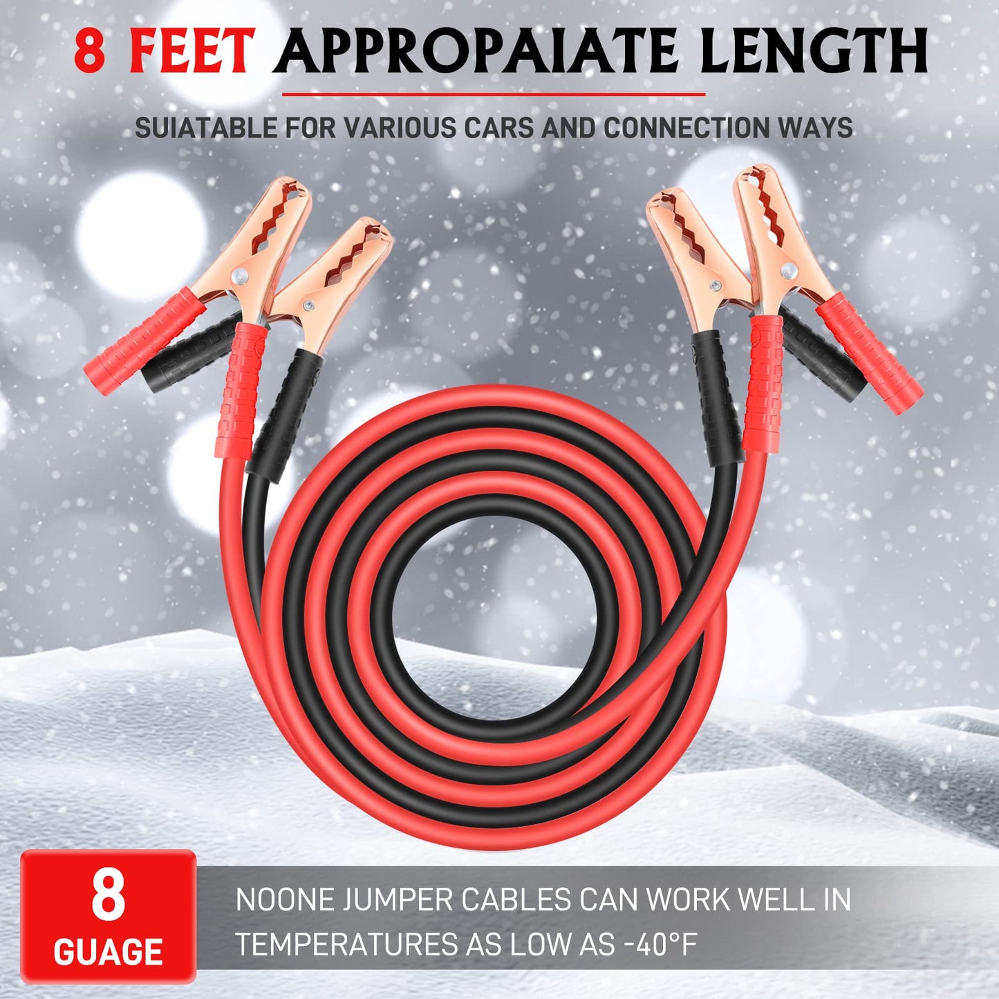 Car Safety Kit, NOONE Multifunctional Roadside Assistance Emergency Kits - First Aid Kit, Jumper Cables, LED Warning Light, Orange Strong Bag, Tools