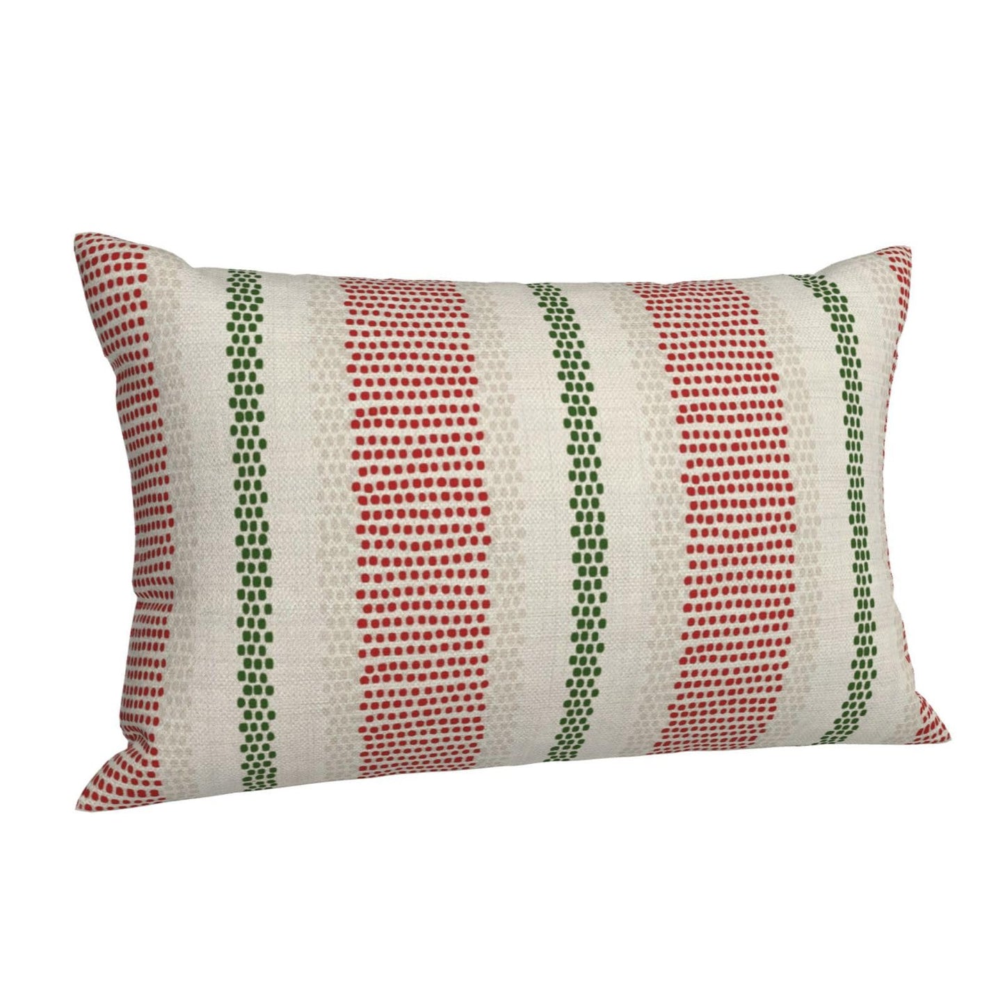 DAFENA Red Green Pillow Covers 12x20 Inch 2 Pcs Christmas Polka Dots Striped Decor Throw Pillows Winter Xmas Holiday Modern Outdoor Farmhouse Decoration Pillowcase Linen Cushion Cover for Couch Sofa